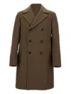 Tagliatore Double-breasted Coat In Brown