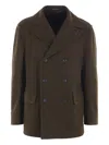 Tagliatore Double-breasted Coat In Brown