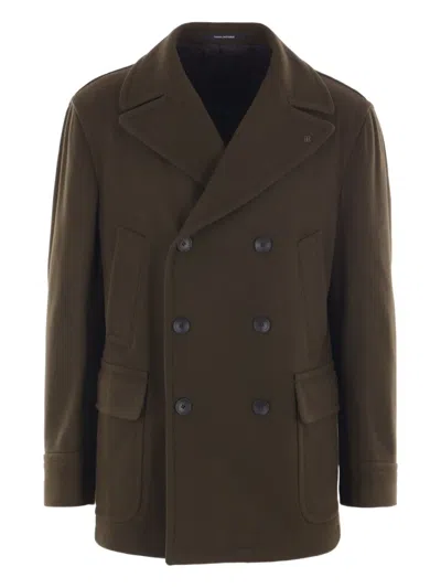 Tagliatore Double-breasted Coat In Brown