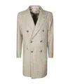 Tagliatore Double-breasted Herringbone Coat In Animal Print