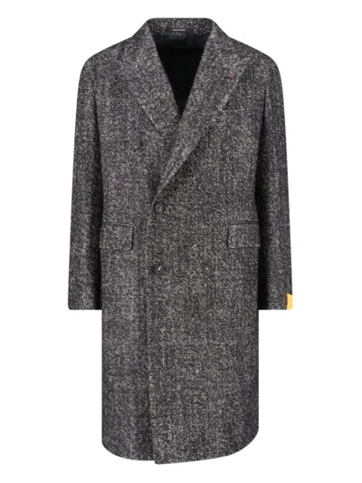 Tagliatore Double-breasted Coat In Black