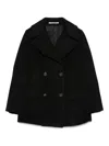 Tagliatore Flap Pockets Wool Double-breasted Coat In Black