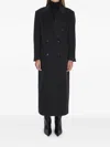Tagliatore Double-breasted Mid-length Coat With Peak Lapels In Black