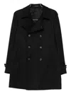 Tagliatore Double-breasted Coat In Black