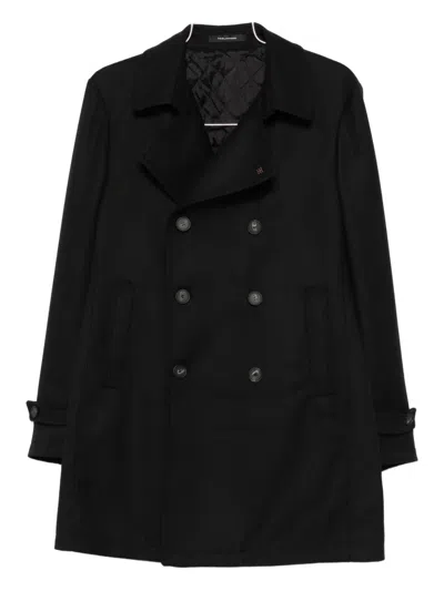 Tagliatore Double-breasted Coat In Black