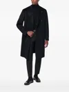 Tagliatore Wool Coat With Double-breasted Design And Belt In Black
