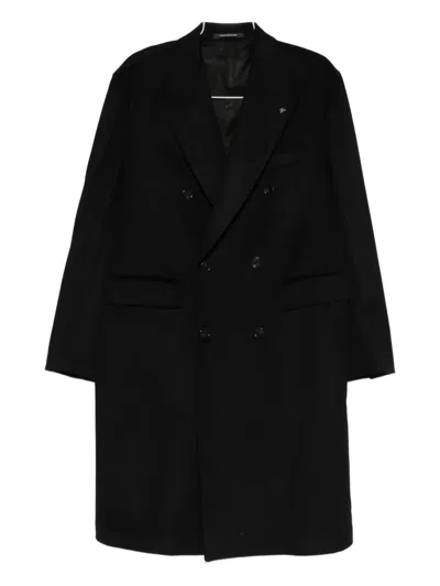 Tagliatore Double-breasted Coat In Black
