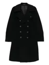 Tagliatore Double-breasted Coat In Black