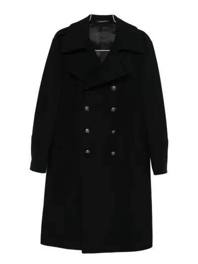 Tagliatore Double-breasted Coat In Black