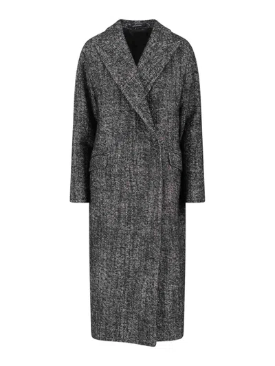 Tagliatore Double-breasted Coat In Black