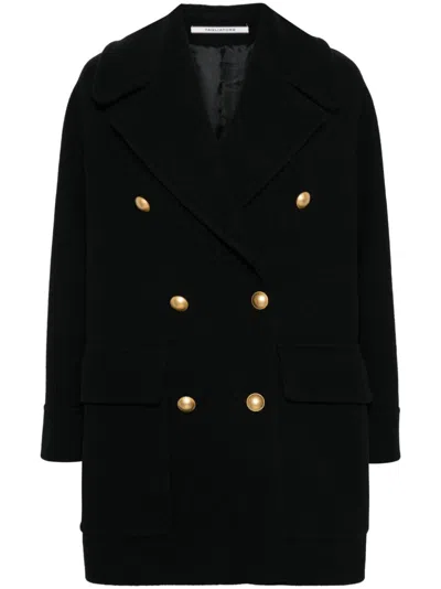 Tagliatore Double-breasted Coat In Black