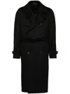 Tagliatore Double-breasted Coat In Black