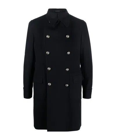 Tagliatore Double-breasted Coat In Black
