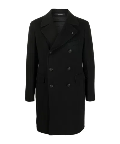 Tagliatore Double-breasted Coat In Black