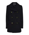 Tagliatore Blanche Wool And Cashmere Black Coat In Black