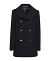 Tagliatore Blanche Wool And Cashmere Black Coat In Black