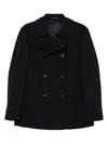 Tagliatore Double-breasted Wool Coat In Black