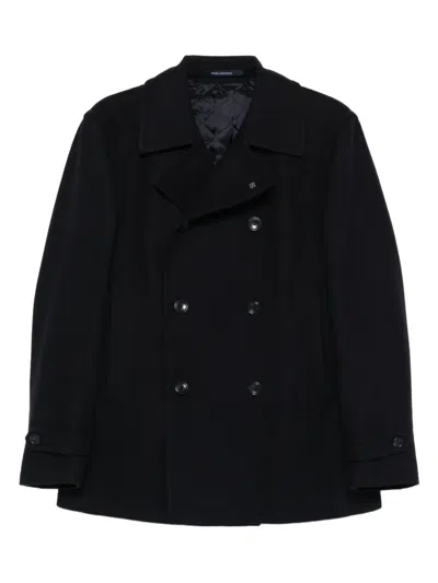 Tagliatore Double-breasted Coat In Black