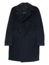 Tagliatore Double-breasted Coat In Blue