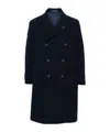 Tagliatore Double-breasted Notched-lapels Coat In Blue