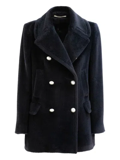 Tagliatore Double-breasted Coat In Blue