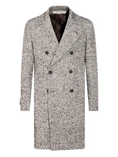 Tagliatore Double-breasted Coat In Brown