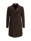Tagliatore Double-breasted Coat In Brown