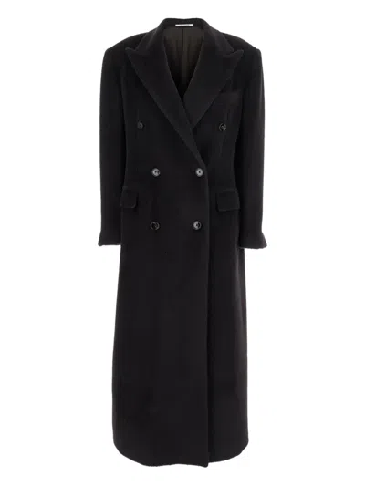 Tagliatore Double-breasted Coat In Black
