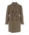 Tagliatore Double-breasted Wool Coat In Brown