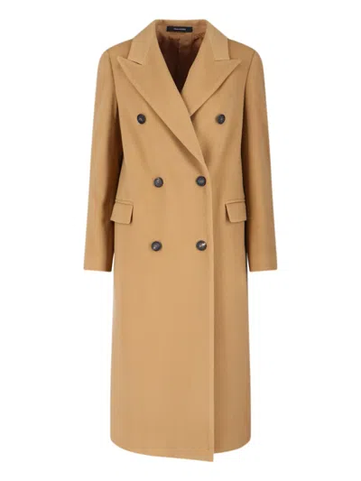 Tagliatore Tailored Brown Coat With Structured Design And Clean Lines