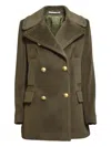 Tagliatore Structured Double-breasted Coat With Gold-tone Accents In Brown