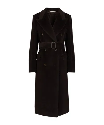 Tagliatore Double-breasted Coat In Brown