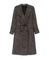 Tagliatore Herringbone Double-breasted Wool Coat In Brown