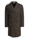 Tagliatore Double-breasted Coat In Brown