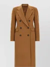 Tagliatore Double-breasted Coat Featuring Back Vent In Brown
