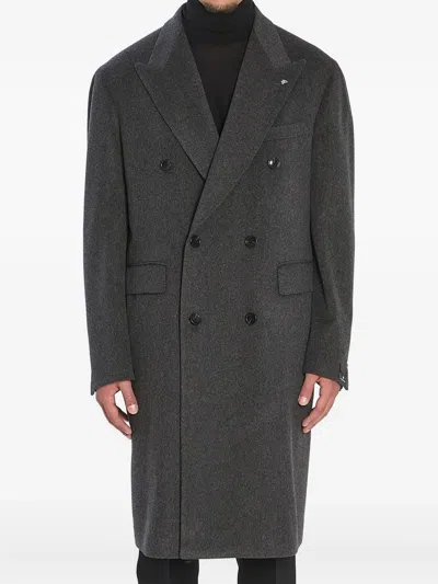 Tagliatore Pino Lerario Double-breasted Coat In Gray