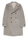 Tagliatore Flap-pocket Double-breasted Coat In Gray