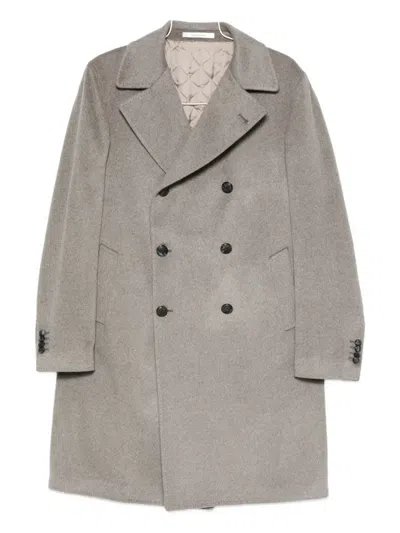 Tagliatore Double-breasted Coat In Gray