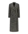 Tagliatore Wool Double-breasted Coat Herringbone Pattern In Gray