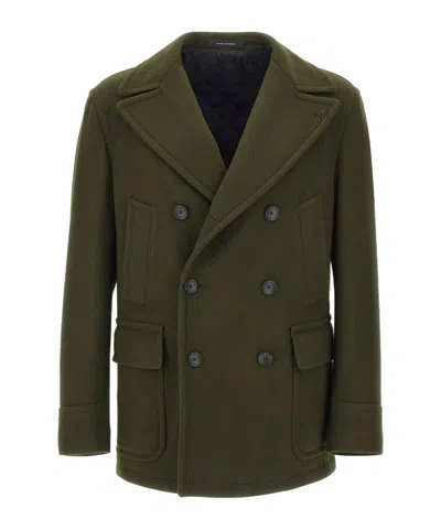 Tagliatore Double-breasted Coat In Green