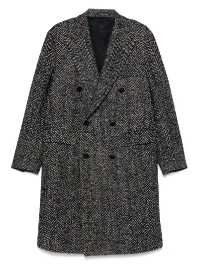 Tagliatore Double-breasted Coat In Gray