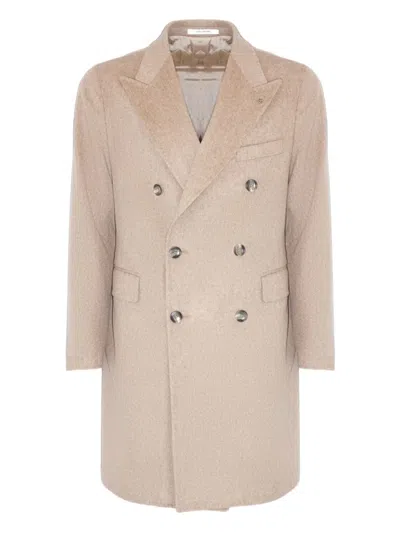 Tagliatore Double-breasted Coat In Neutral