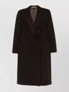 Tagliatore Double-breasted Coat Notched Lapels In Brown