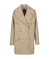 Shop Tagliatore Double-breasted Coat In Nude