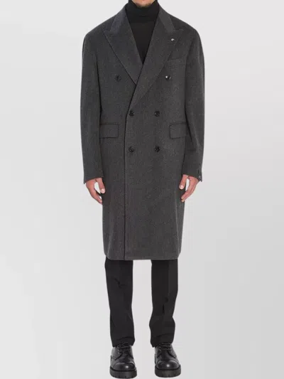 TAGLIATORE DOUBLE-BREASTED COAT PEAK LAPELS