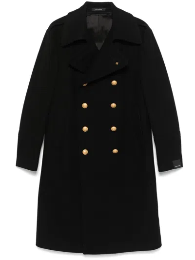 Tagliatore Double-breasted Coat In Black