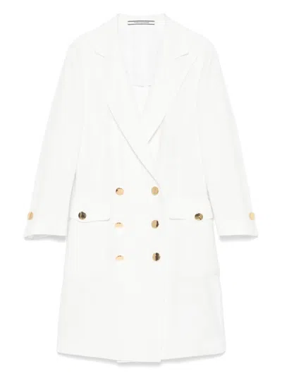 Tagliatore Double-breasted Coat In White