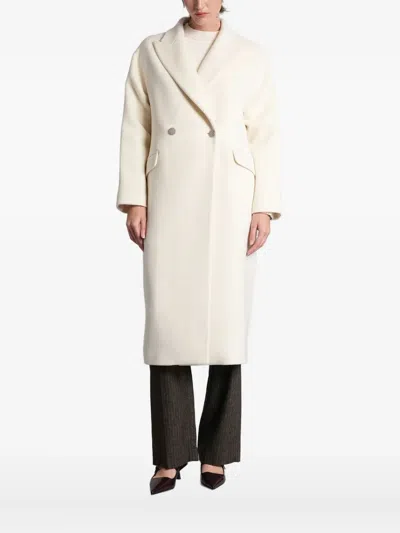 Tagliatore Double-breasted Coat In White