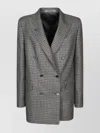 Tagliatore Double-breasted Coat With Sequin Polka Dots In Gray