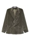 Tagliatore Double-breasted Corduroy Blazer In Green